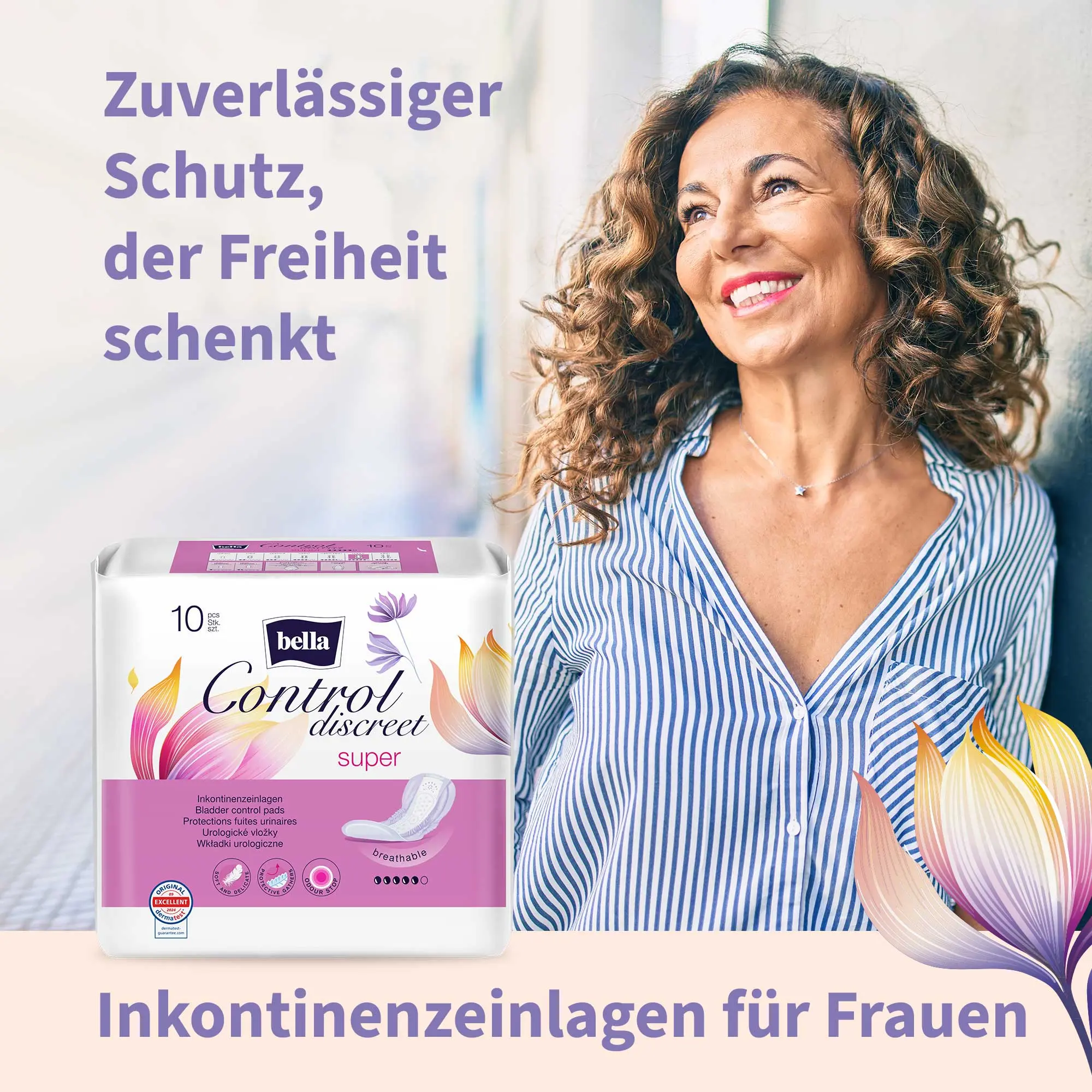 bella Control Discreet, Inkontinenzeinlagen, Super (10 Stück)