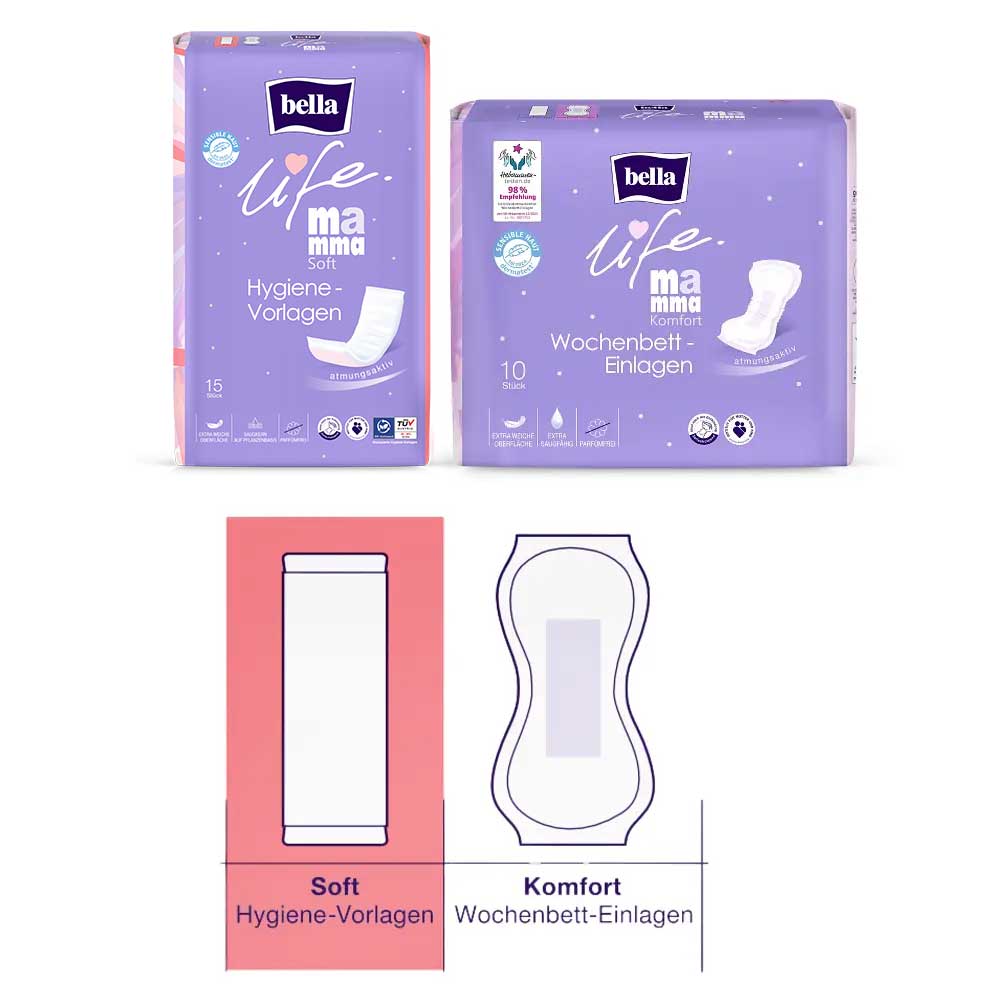 bella life Mamma Soft Hygiene-Vorlagen 15 Stück