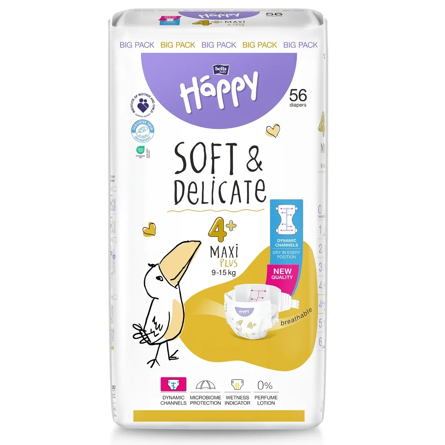 bella baby Happy, Windeln, Größe 4+, Maxi Plus 9–15 kg