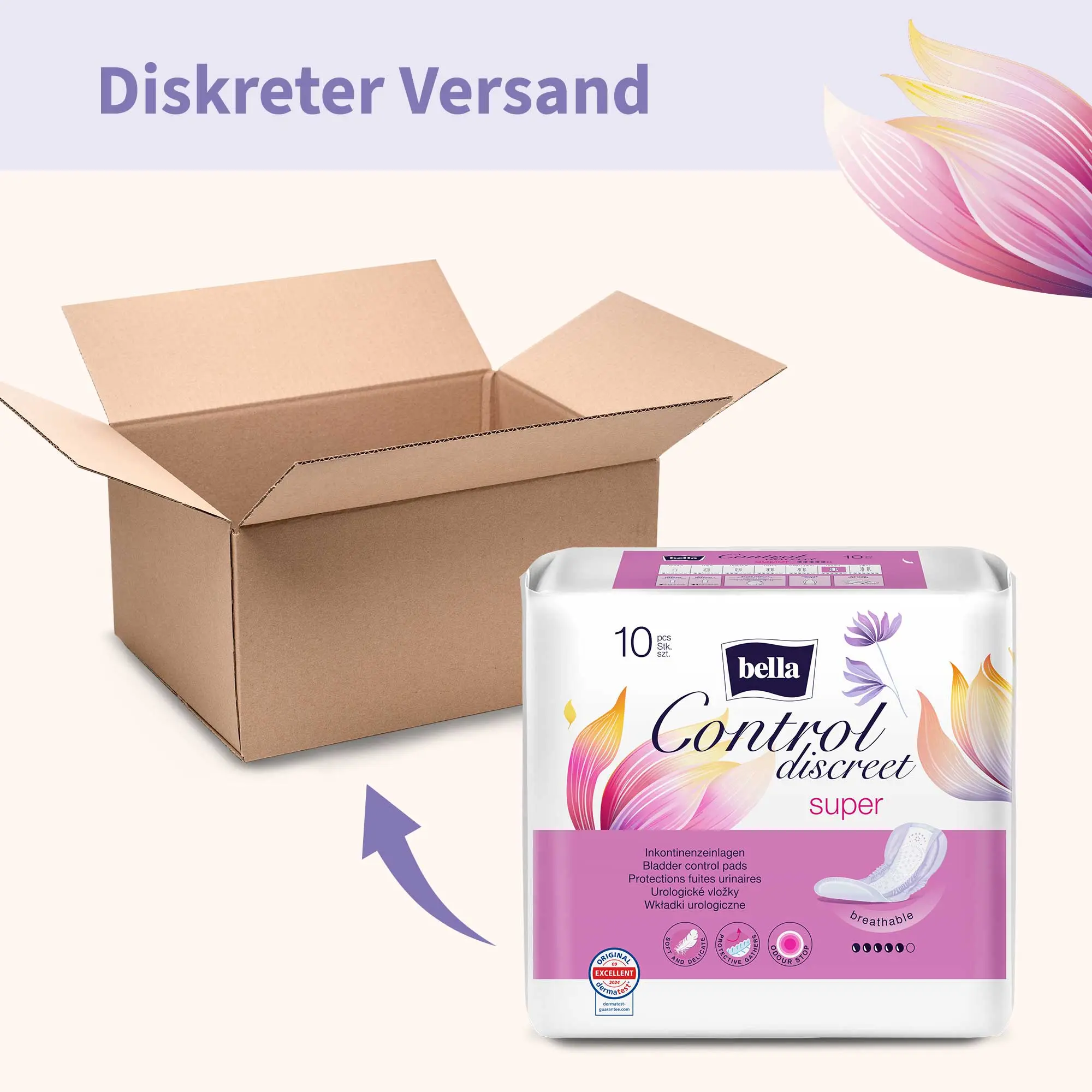 bella Control Discreet, Inkontinenzeinlagen, Super (10 Stück)