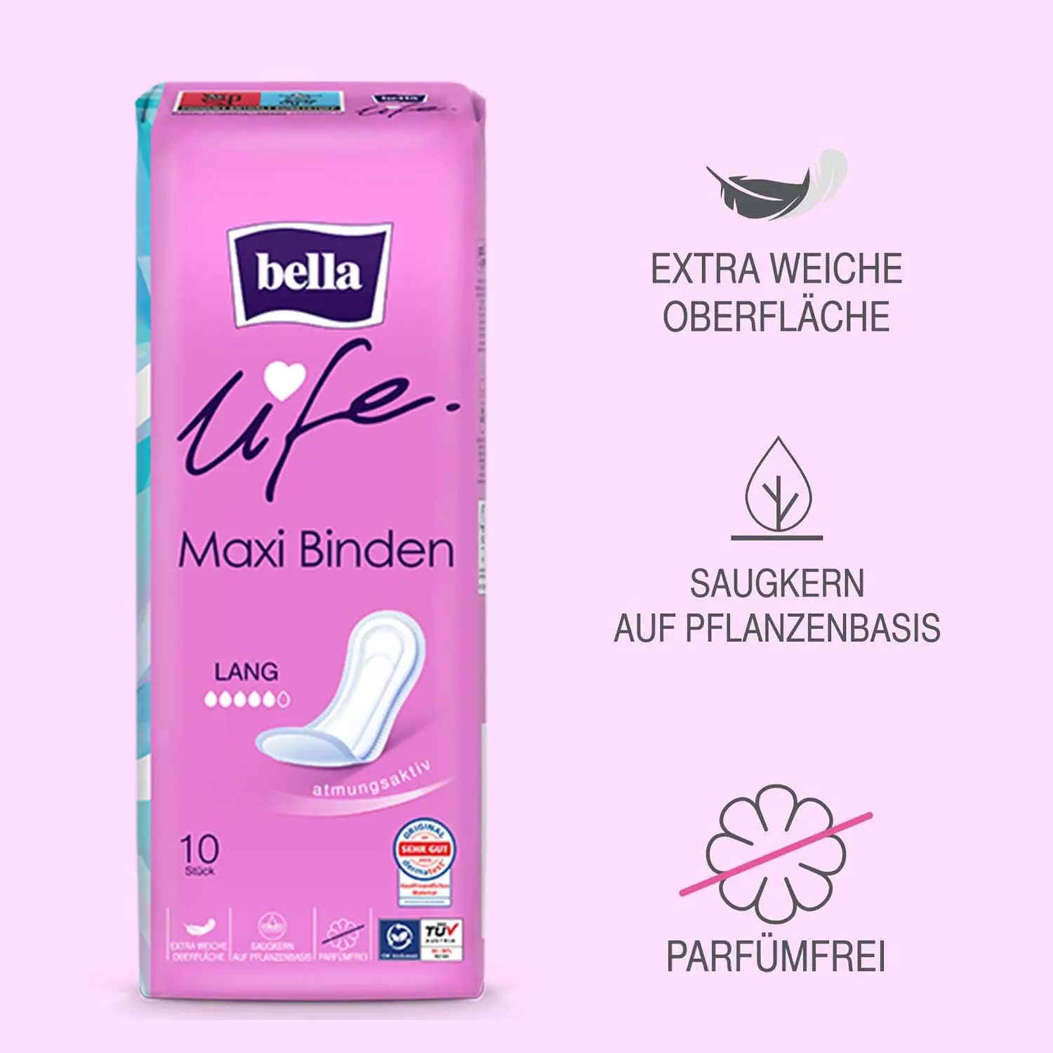 bella life Maxi Binden Lang 10 Stück