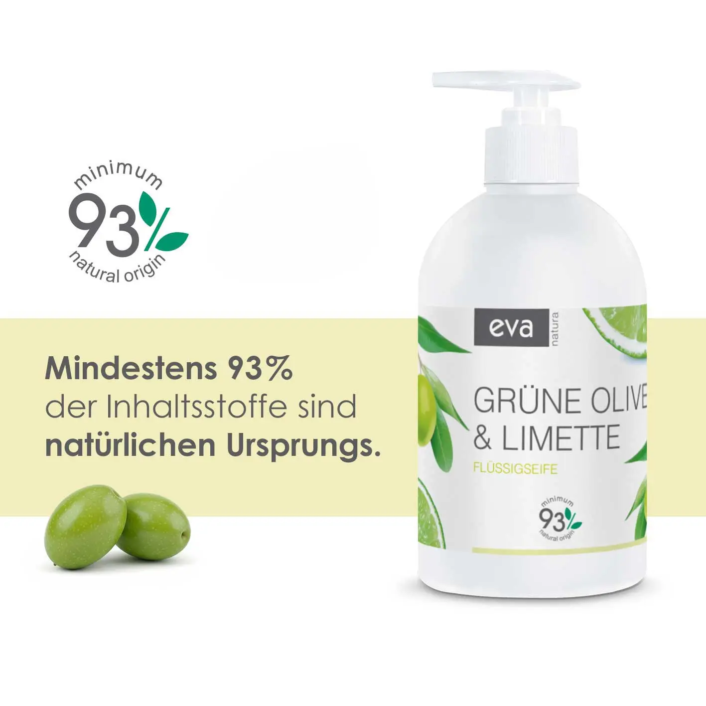 Eva Natura Flüssigseife grüne Oliven und Limetten 500ml