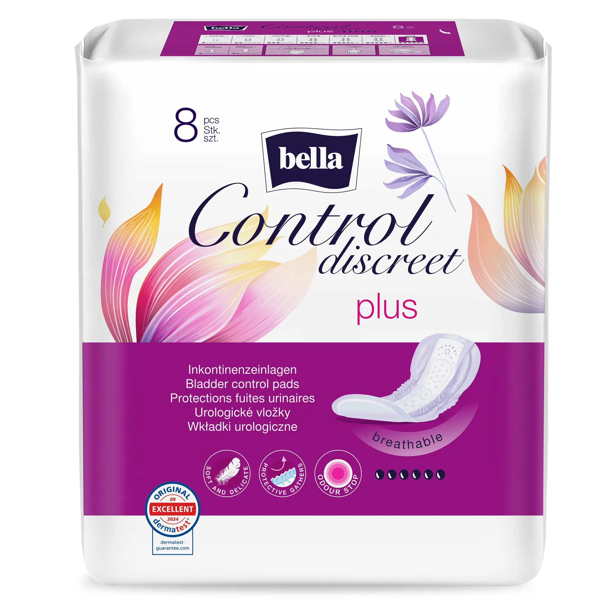 bella Control Discreet, Inkontinenzeinlagen, Plus (8 Stück)