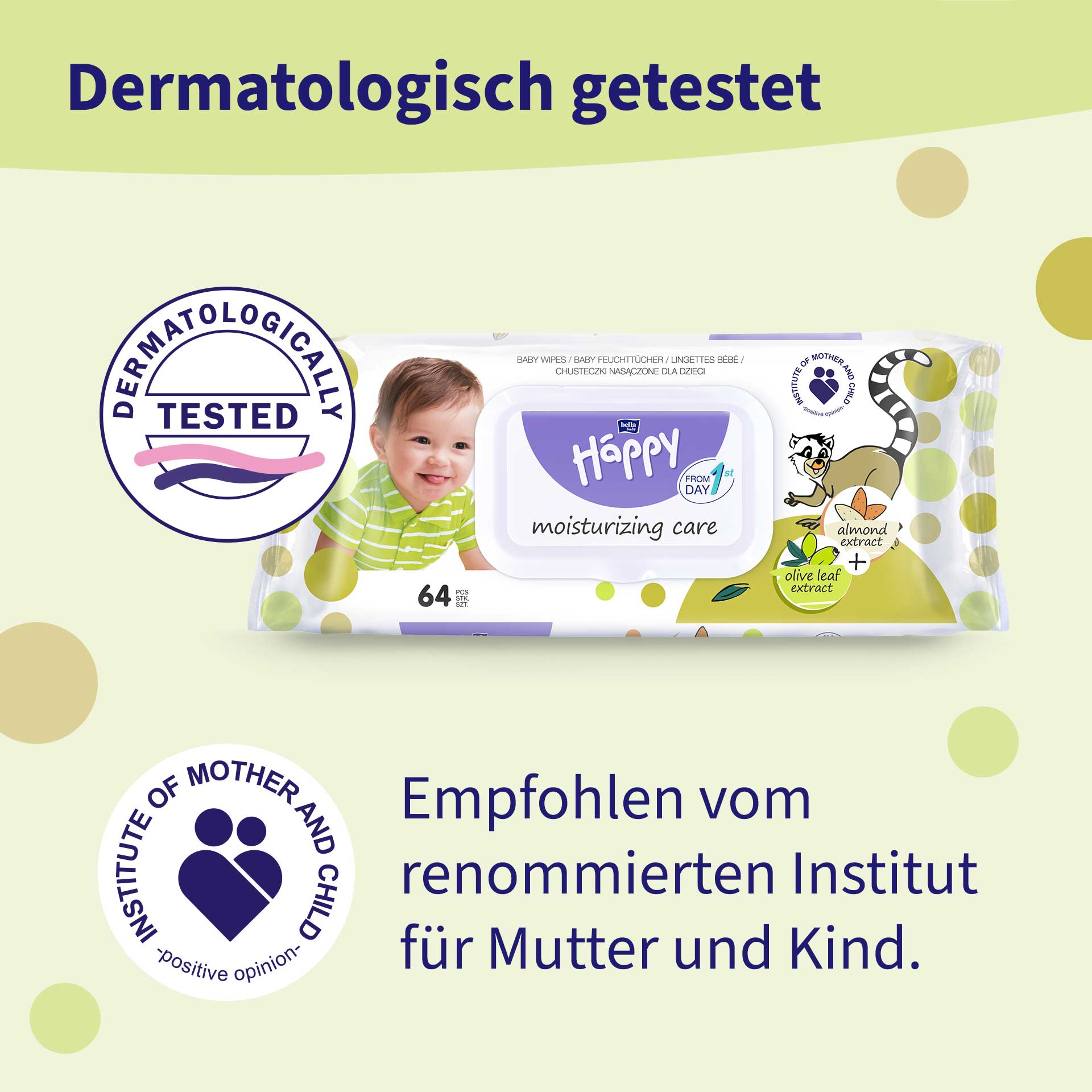 bella baby Happy Feuchttücher Mandel und Olive mit Klickverschluss 64 Stück