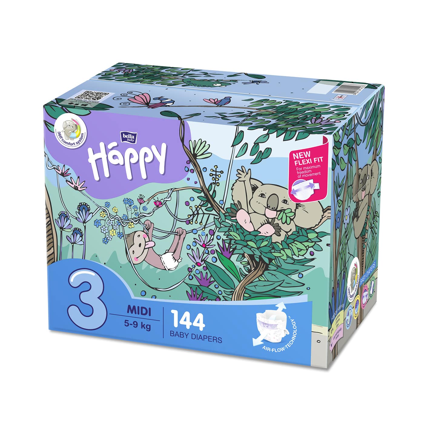 Happy Box comfort: Happy Box Größe 3 Midi 5-9kg 144 Stück