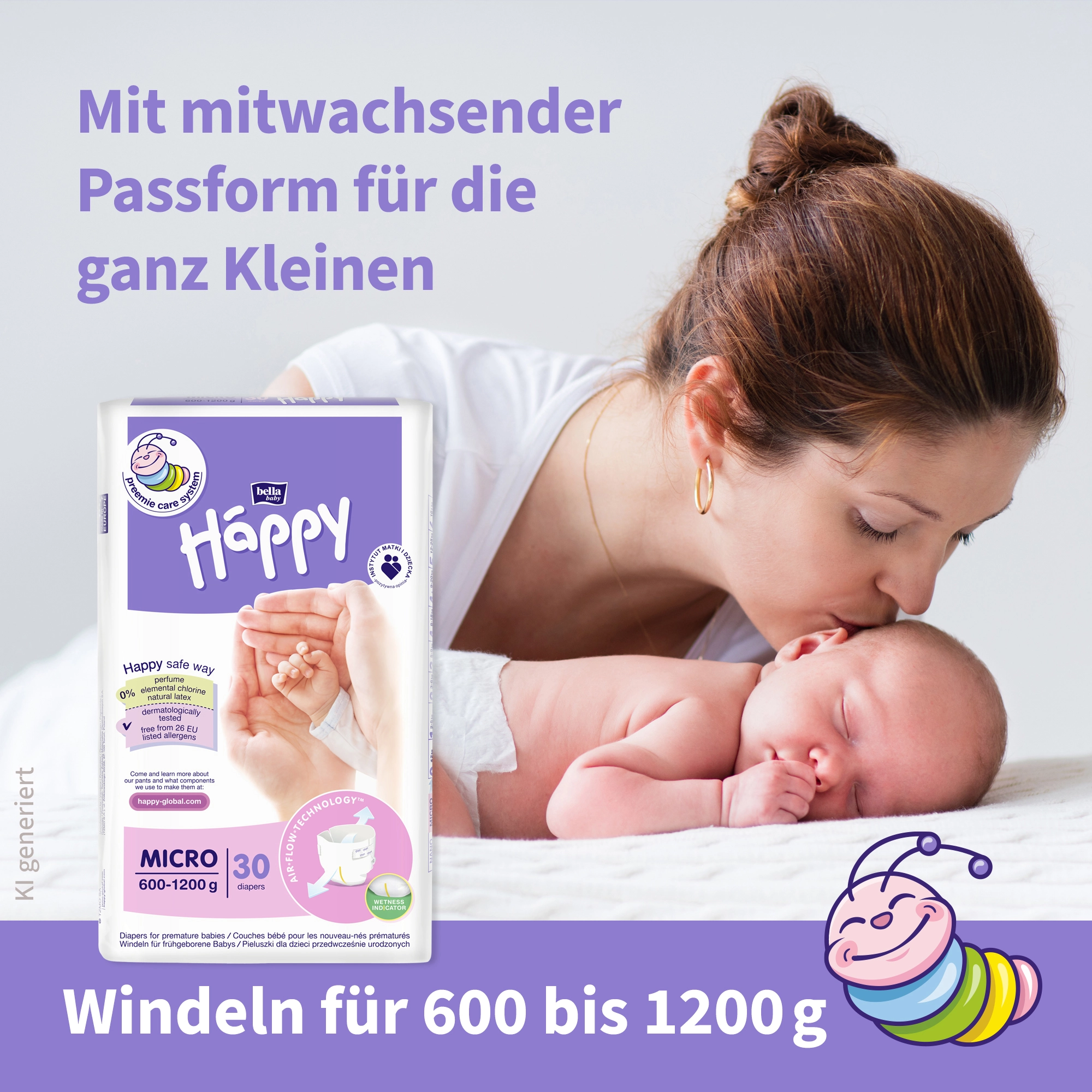 bella baby Happy Windeln für Frühgeborene Micro 600-1200g 30 Stück
