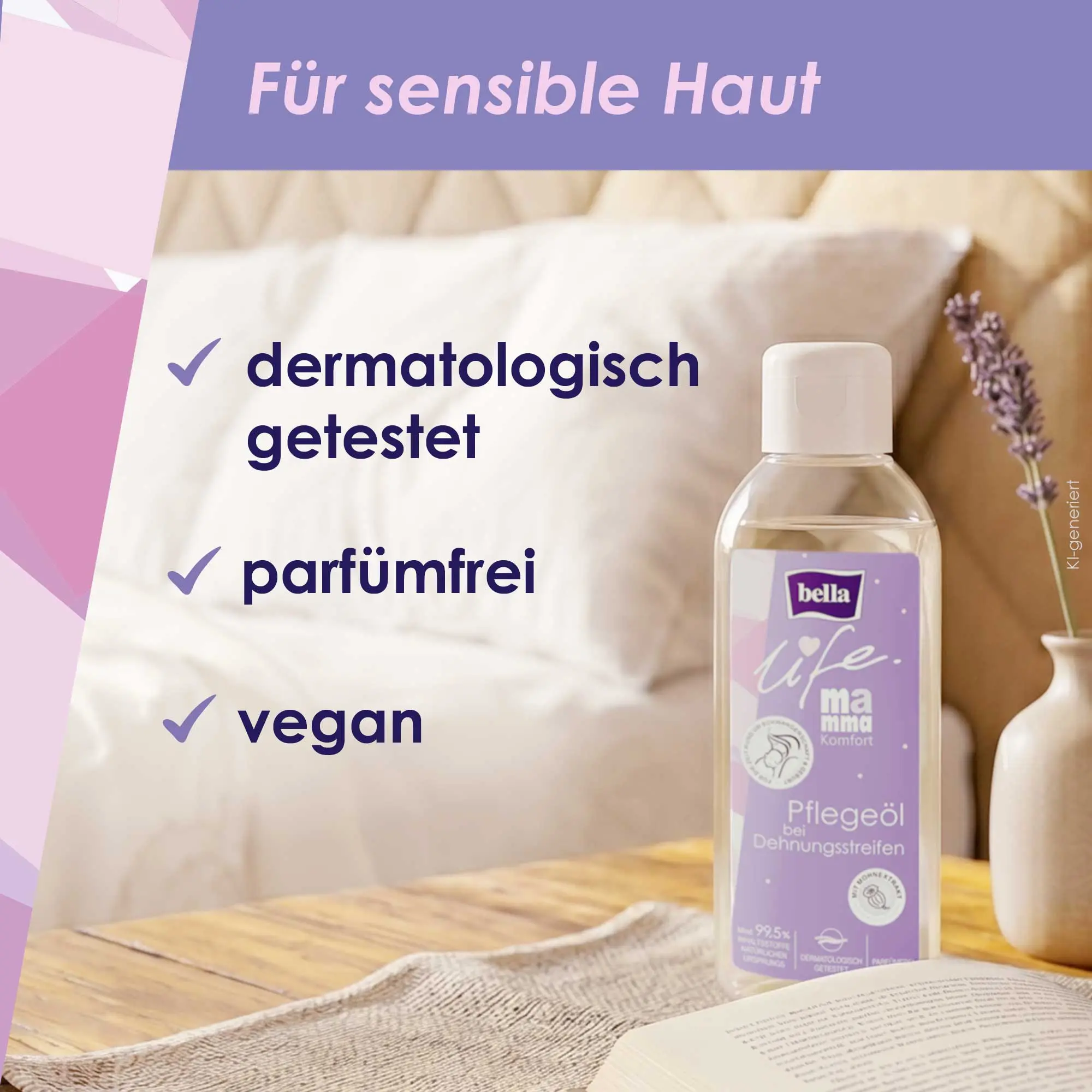 bella life Mamma, Komfort, Pflegeöl gegen Dehnungsstreifen (150 ml)