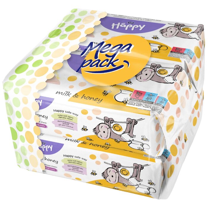 bella baby Happy Feuchttücher Milch & Honig 4x64 Stück
