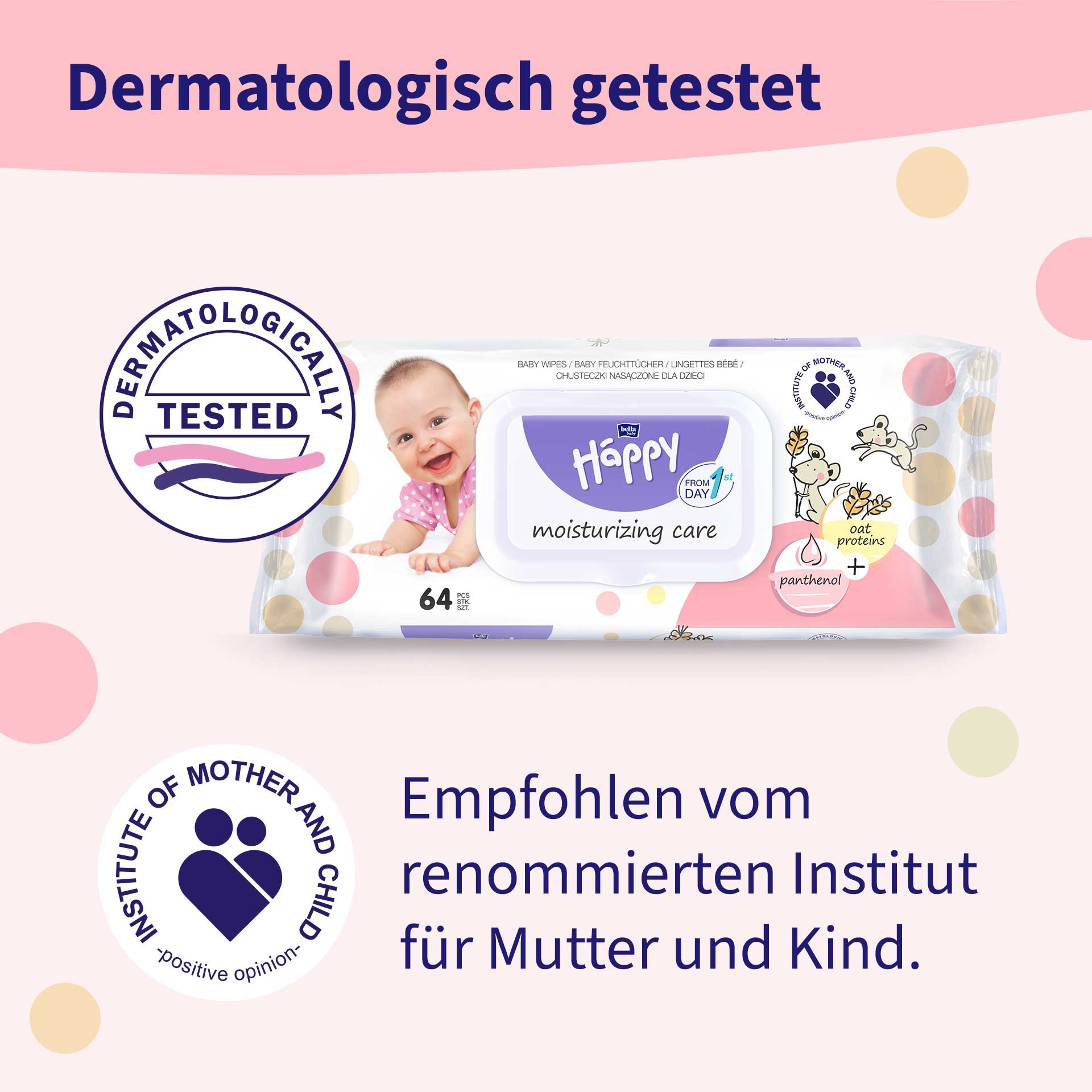 bella baby Happy Feuchttücher Haferproteine und Panthenol mit Klickverschluss 64 Stück